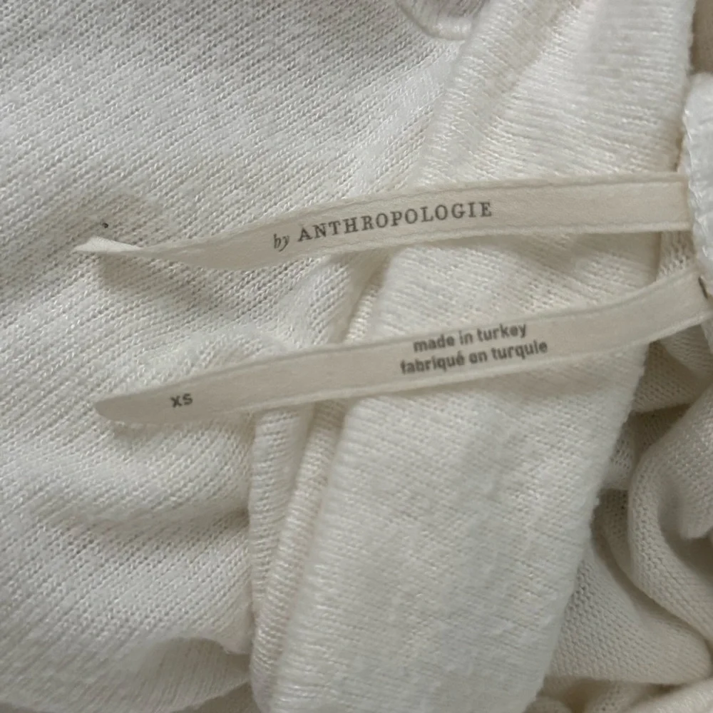 Anthropologie Puff Sleeve Turtleneck Top in White